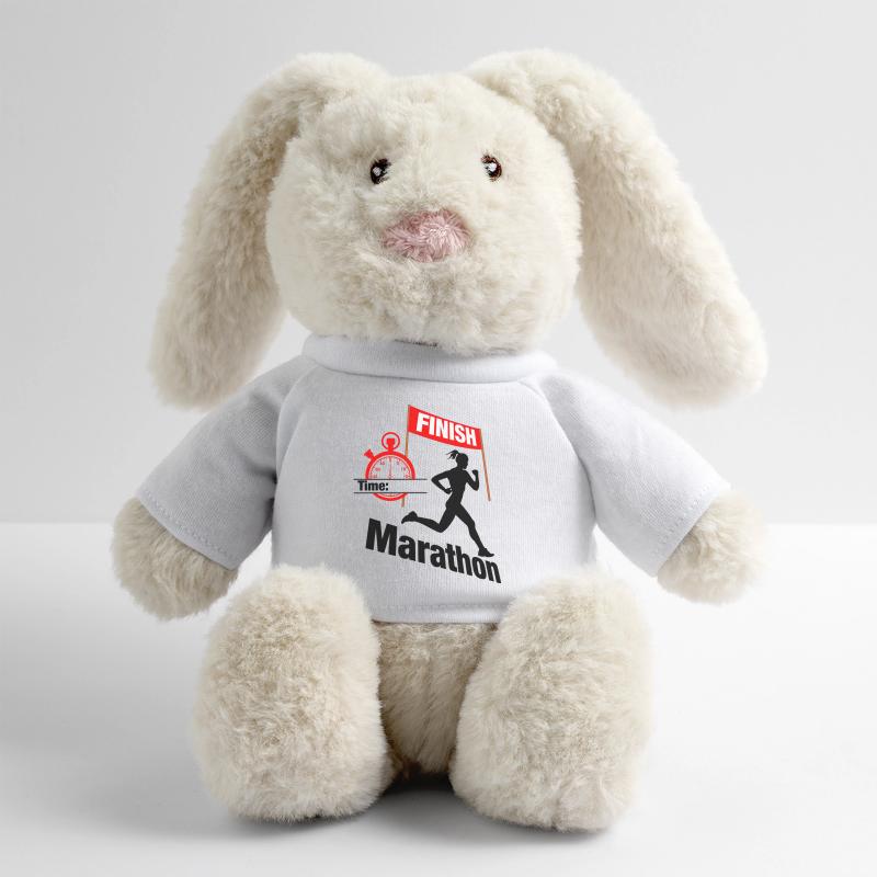 Coureuse marathonienne – Temps de course Lapin en peluche recyclé MiniFeet® Crème