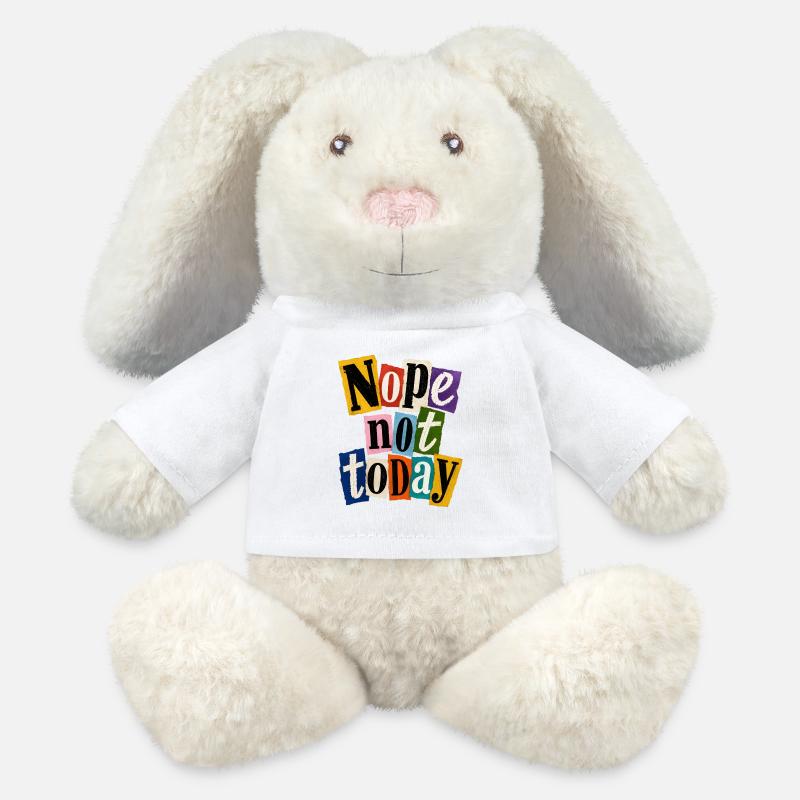 Nie Heute Nein – Bunte Collage - MiniFeet® RecycelHase® Creme - Weiß