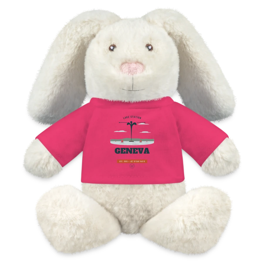 Geneva badge on a minifeet® recycelhase® bunny cream, pink