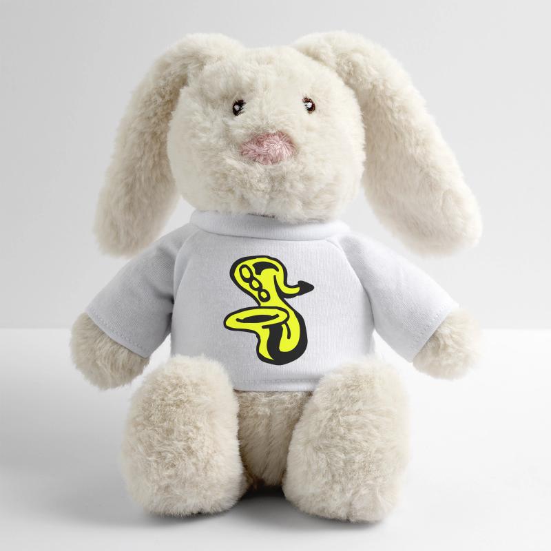 Saxophone Lapin en peluche recyclé MiniFeet® Crème