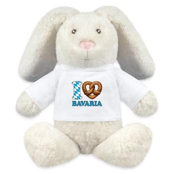 J’aime le bretzel de Bavière - Coeur - Dire - Lapin en peluche recyclé MiniFeet® Crème - blanc - Devant