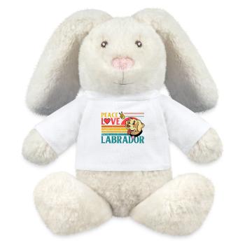 Peace Love Labrador - MiniFeet® RecycelHase® Creme - Weiß - Vorne