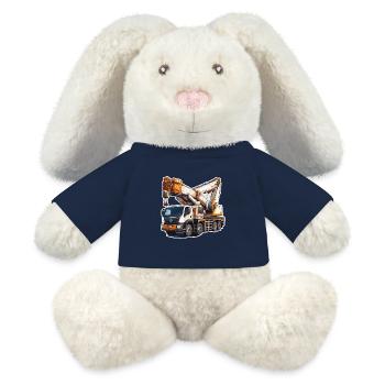 Crane / construction site / winch / crane system - MiniFeet® RecycelHase® Bunny Cream - french navy - Front