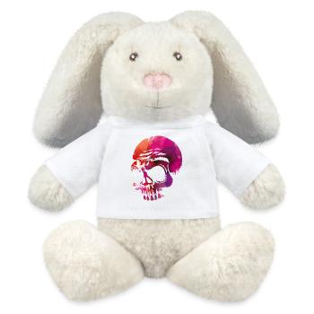 Totenschädel Go Hard - MiniFeet® RecycelHase® Creme - Weiß - Vorne