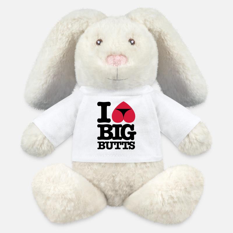 I_love_big_butts - MiniFeet® RecycelHase® Bunny Cream - white