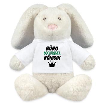 Büro-Dschungelkönigin Büro Arbeit Geschenk Spruch - MiniFeet® RecycelHase® Creme - Weiß - Vorne