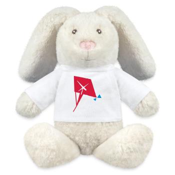 cerfs-volants - Lapin en peluche recyclé MiniFeet® Crème - blanc - Devant