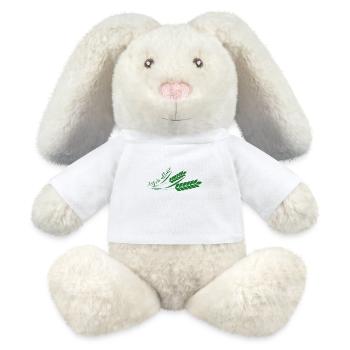 Agriculture with fern - Landwirtschaft mit Farn - MiniFeet® RecycelHase® Creme - Weiß - Vorne