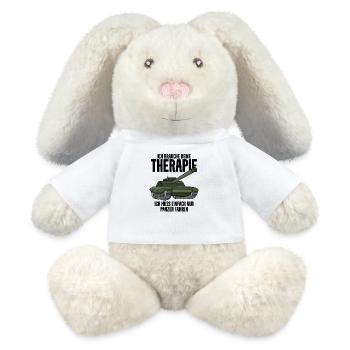 Panzer Militär Geschenk - MiniFeet® RecycelHase® Creme - Weiß - Vorne