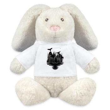 Fantasy Dark Wildlife Birds Nature Wilderness - MiniFeet® RecycelHase® Bunny Cream - white - Front