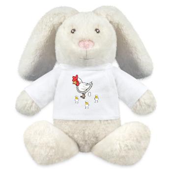 Geflügel Federvieh Huhn Henne Eier Ostern Kinder - MiniFeet® RecycelHase® Creme - Weiß - Vorne
