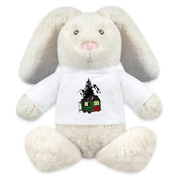 Bauwagen Natur Gebirge Berg Alpen Alm Österreich - Lapin en peluche recyclé MiniFeet® Crème - blanc - Devant