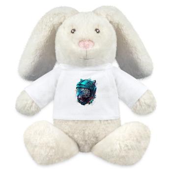 Tigre Neon Casque Grafiti - Lapin en peluche recyclé MiniFeet® Crème - blanc - Devant