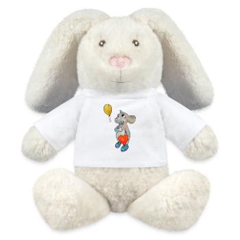 Maus und Luftbollon - MiniFeet® RecycelHase® Creme - Weiß - Vorne