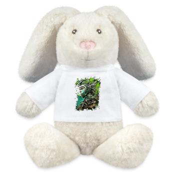 Motocross éclaboussures Neon Rider - Lapin en peluche recyclé MiniFeet® Crème - blanc - Devant