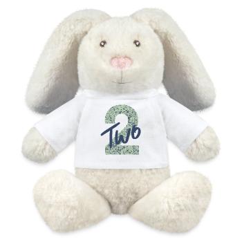 Number / Two / 2 / Birthday / Second / Number - MiniFeet® RecycelHase® Bunny Cream - white - Front