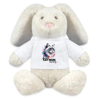 Best Cat Mom Ever Saying - MiniFeet® RecycelHase® Bunny Cream - white - Front