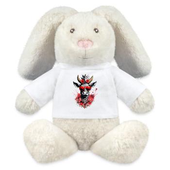 Festayre, féria et taureau fun, pour faire la fête - Lapin en peluche recyclé MiniFeet® Crème - blanc - Devant