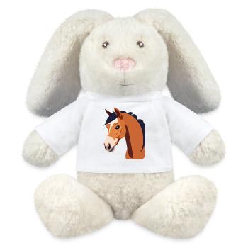Tête de cheval Cheval brun - Lapin en peluche recyclé MiniFeet® Crème - blanc - Devant