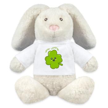 Lucky the Four-leaf Clover! - MiniFeet® RecycelHase® Bunny Cream - white - Front