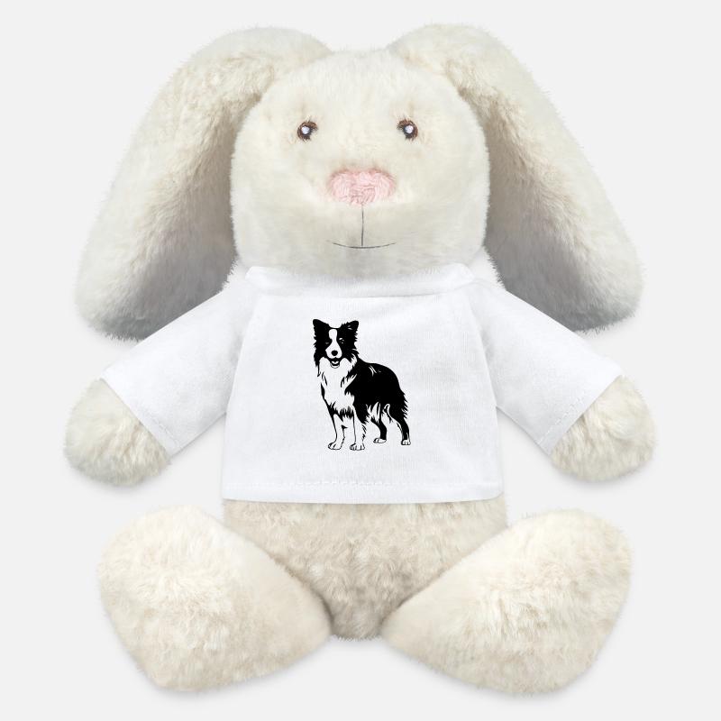 Border collie - MiniFeet® RecycelHase® Bunny Cream - white