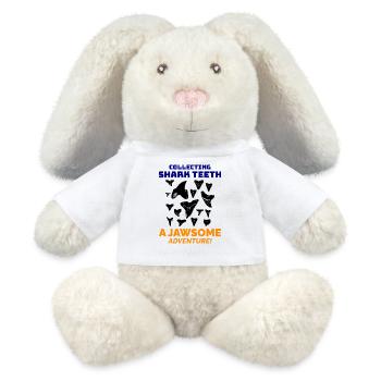 Dents de requin Collectionneur de fossiles Chasse Paléontologie - Lapin en peluche recyclé MiniFeet® Crème - blanc - Devant