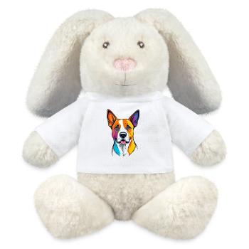 Hund mit Bundes Gesicht - MiniFeet® RecycelHase® Creme - Weiß - Vorne