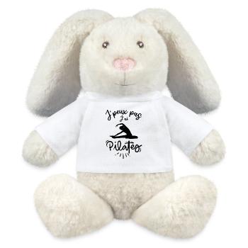 Je peux pas j ai pilates - Lapin en peluche recyclé MiniFeet® Crème - blanc - Devant