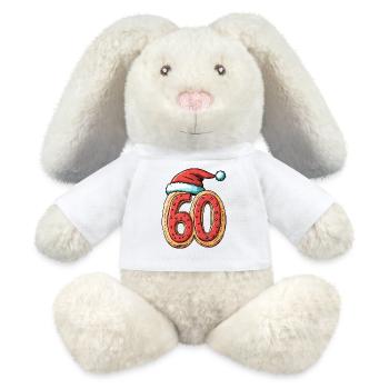 60 Number Christmas Cookie - MiniFeet® RecycelHase® Bunny Cream - white - Front