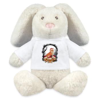 Weihnachtsmann Fuchs Hühner Huhn Nikolaus - MiniFeet® RecycelHase® Creme - Weiß - Vorne