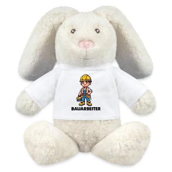 Construction worker - MiniFeet® RecycelHase® Bunny Cream - white - Front