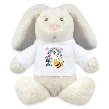 Enfants Enfant Arc-en-ciel Insecte Insecte Bébé - Lapin en peluche recyclé MiniFeet® Crème - blanc - Devant