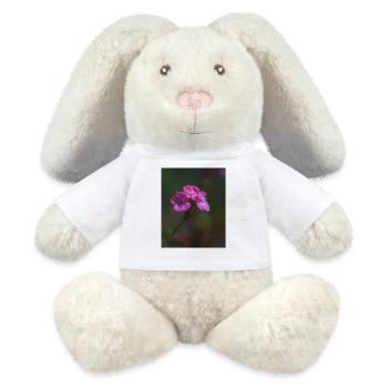 rosa Blumen - MiniFeet® RecycelHase® Creme - Weiß - Vorne