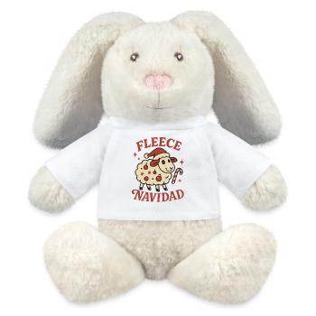Lustiges Weihnachtsgeschenk Fleece Navidad - MiniFeet® RecycelHase® Creme - Weiß - Vorne