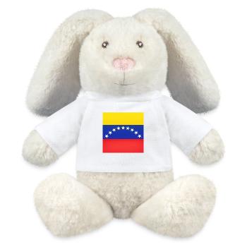 Venezuela-Flaggenbogen-Sterne - MiniFeet® RecycelHase® Creme - Weiß - Vorne
