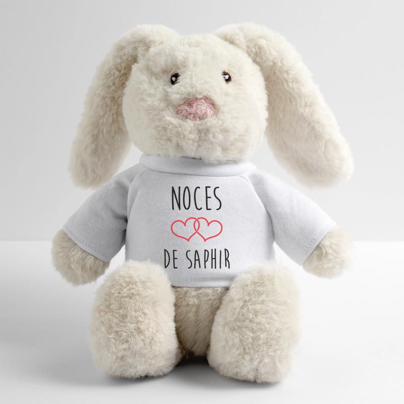 Noces de Saphir 16 ans de mariage Lapin en peluche recyclé MiniFeet® Crème