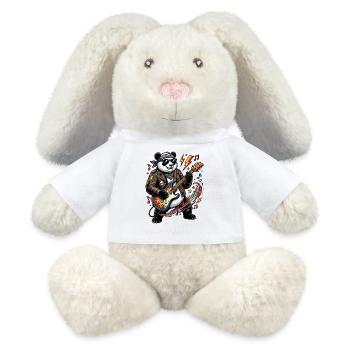 Panda Guitar Rocker in Leather - MiniFeet® RecycelHase® Bunny Cream - white - Front