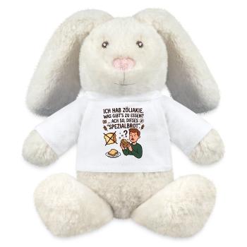 Zöliakie Brot Humor glutenfrei Spruch - MiniFeet® RecycelHase® Creme - Weiß - Vorne