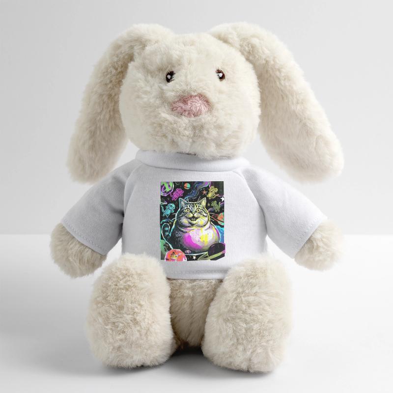 Chat de l’Espace Épais Lapin en peluche recyclé MiniFeet® Crème