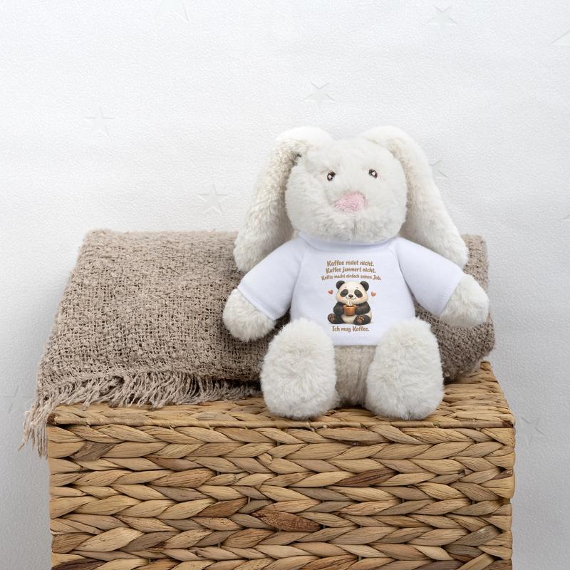 Panda Kaffee redet nicht lustiger Kaffee Spruch MiniFeet® RecycelHase® Creme