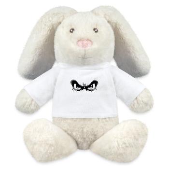 Grimmige Augen mit starrem Blick - MiniFeet® RecycelHase® Creme - Weiß - Vorne