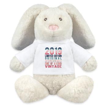 Edition limitée depuis 2019 Anniversaire Millésime 2019 - Lapin en peluche recyclé MiniFeet® Crème - blanc - Devant