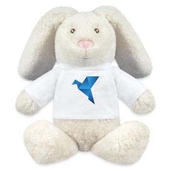 origami paper plane paper airplane13 - MiniFeet® RecycelHase® Bunny Cream - white - Front