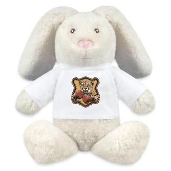 Cheetah Boxer MMA Logo - MiniFeet® RecycelHase® Bunny Cream - white - Front