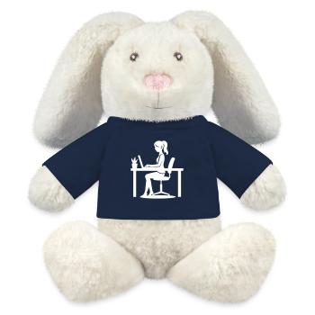Arbeiter Frau Computer Job - MiniFeet® RecycelHase® Creme - French Navy - Vorne