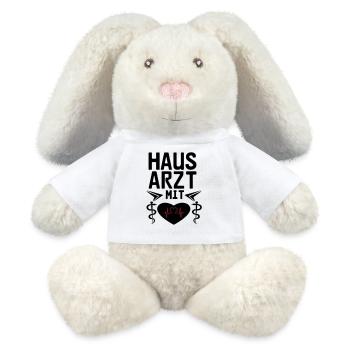 Hausarzt mit Herz Geschenk - MiniFeet® RecycelHase® Creme - Weiß - Vorne