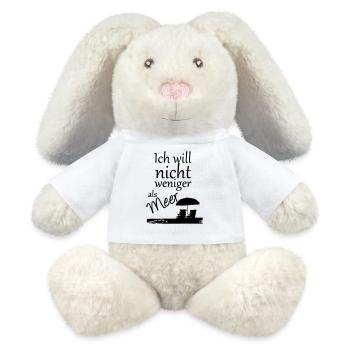 Nicht weniger als Meer Urlaub, Reise, Geschenk - MiniFeet® RecycelHase® Creme - Weiß - Vorne