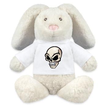 Rebel Skull with Functional Style - MiniFeet® RecycelHase® Bunny Cream - white - Front