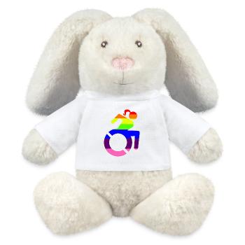 Rollstuhlmädchen LGBTQ-Symbol # - MiniFeet® RecycelHase® Creme - Weiß - Vorne