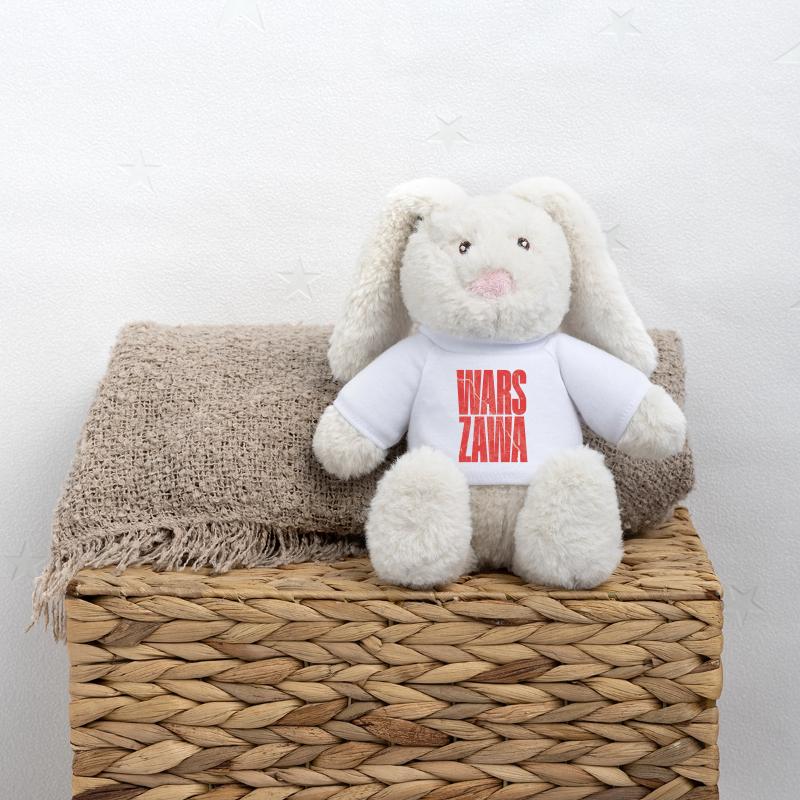 Warszawa lettering with city map pattern MiniFeet® RecycelHase® Bunny Cream